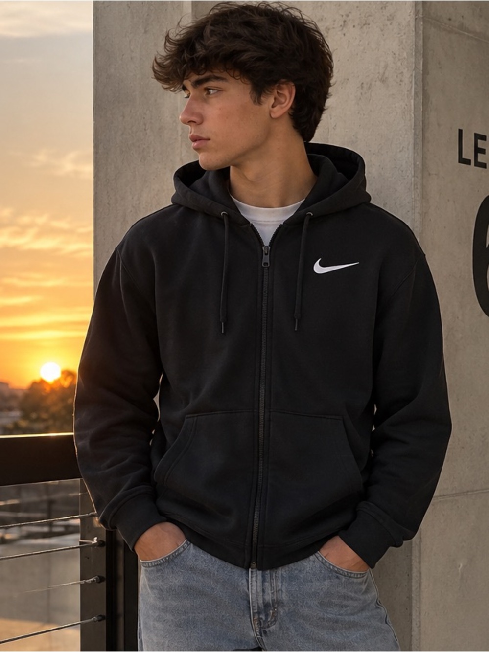 Nike Men's Full Zip Hoodie Black Oversized Fit Size
Small Streetwear